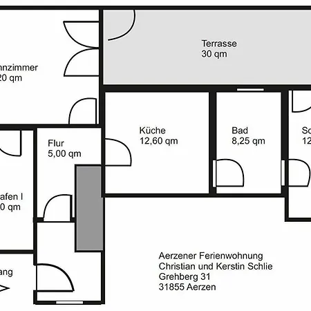 Aerzener Ferienwohnung Schlie 아파트 *